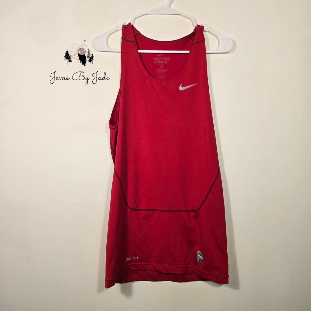 Nike Pro Combat Dri-FIT Men's Large Red Compression Training Tank Top L